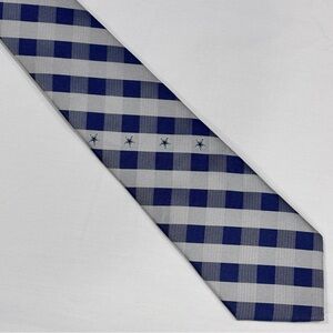 Dallas Cowboys NFL Football Men’s Neck Tie Star Logo Gray Blue Checked